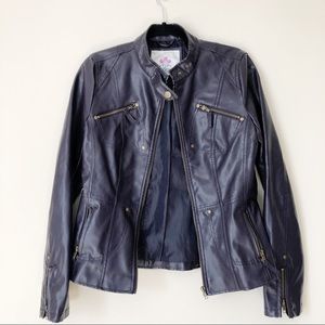 Purple Frida G London Faux Leather Jacket
